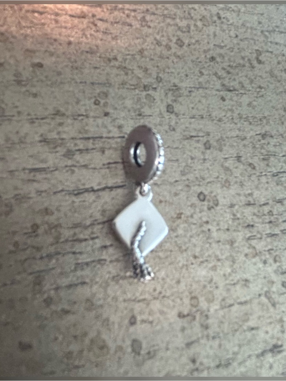 Retired Pandora Silver Graduation Cap Dangle Charm